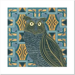 Abstract Great Horned Owl Posters and Art